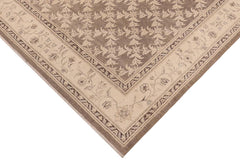 handmade Transitional Kafkaz Brown Beige Hand Knotted RECTANGLE 100% WOOL area rug 8 x 10