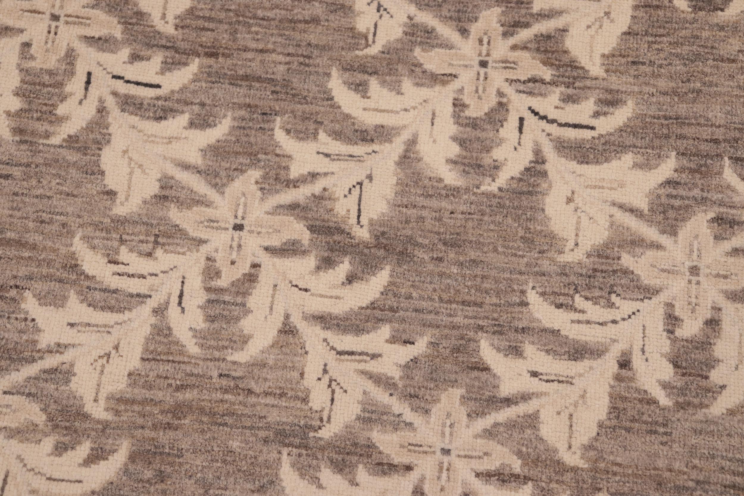 handmade Transitional Kafkaz Brown Beige Hand Knotted RECTANGLE 100% WOOL area rug 8' x 10'