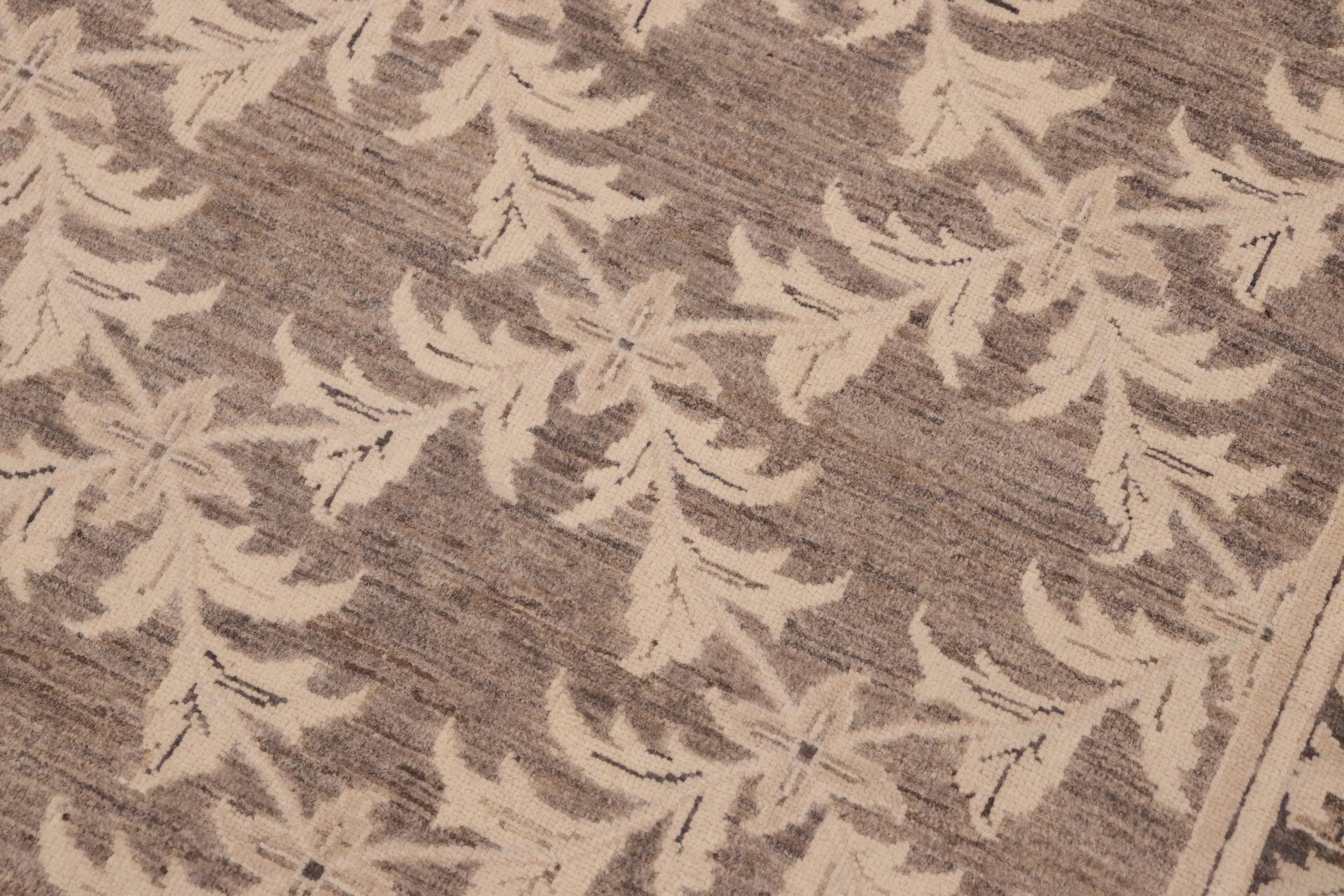 handmade Transitional Kafkaz Brown Beige Hand Knotted RECTANGLE 100% WOOL area rug 8' x 10'