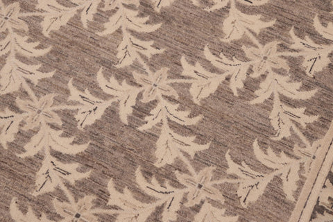 handmade Transitional Kafkaz Brown Beige Hand Knotted RECTANGLE 100% WOOL area rug 8' x 10'