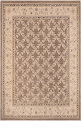 handmade Transitional Kafkaz Brown Beige Hand Knotted RECTANGLE 100% WOOL area rug 8 x 10