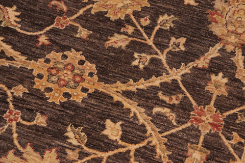 handmade Transitional Kafkaz Brown Tan Hand Knotted RECTANGLE 100% WOOL area rug 8' x 10'
