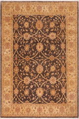 handmade Traditional Kafkaz Brown Tan Hand Knotted RECTANGLE 100% WOOL area rug 8 x 10