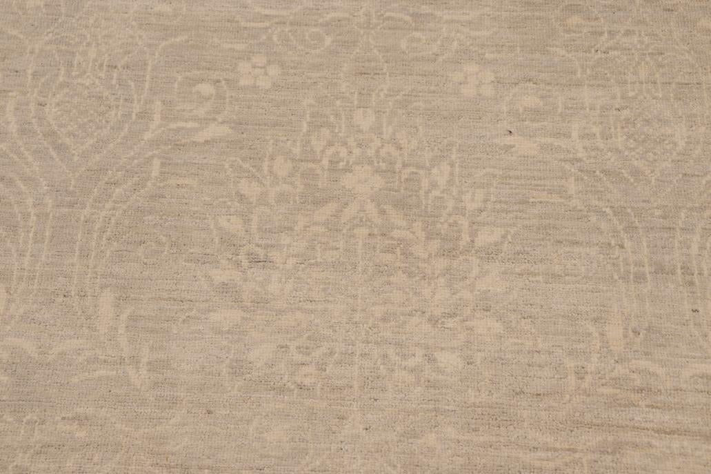 handmade Transitional Kafkaz Gray Tan Hand Knotted RECTANGLE WOOL&SILK area rug 8 x 10