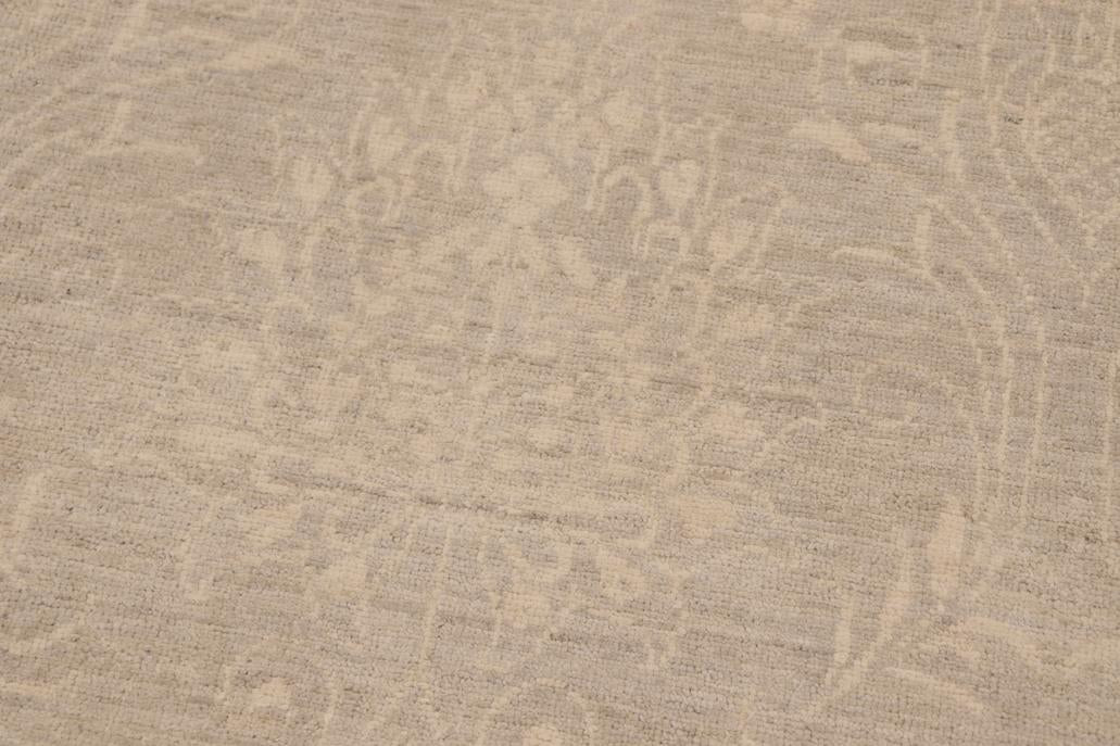 handmade Transitional Kafkaz Gray Tan Hand Knotted RECTANGLE WOOL&SILK area rug 8 x 10