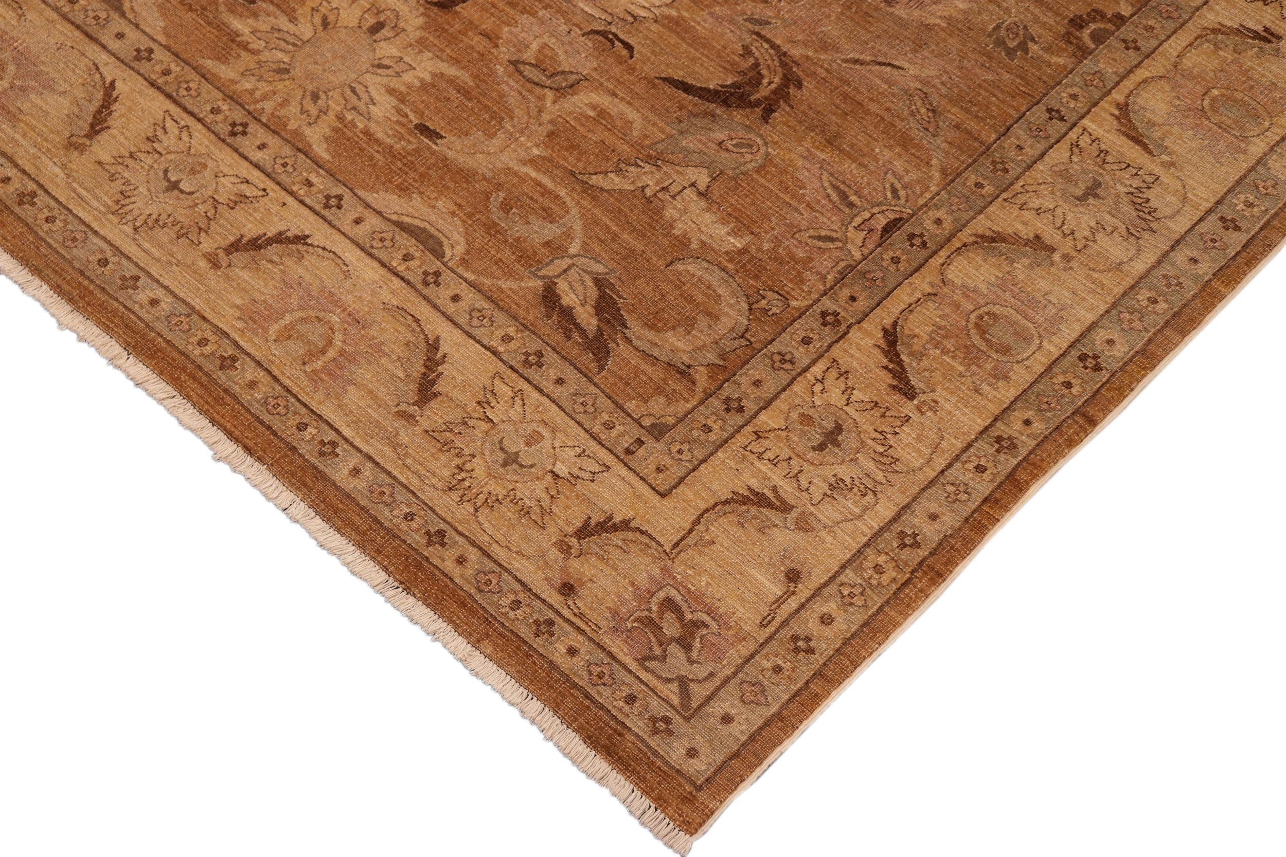 handmade Traditional Antique Copper Tan Hand Knotted RECTANGLE 100% WOOL area rug 8x9