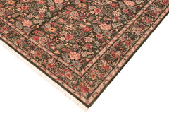 handmade Transitional Abusson Green Gold Hand Knotted RECTANGLE 100% WOOL area rug 6x9