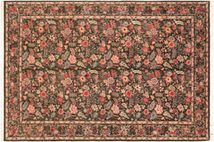 handmade Transitional Abusson Green Gold Hand Knotted RECTANGLE 100% WOOL area rug 6x9