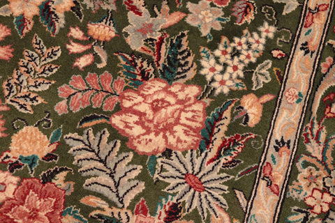 handmade Transitional Abusson Green Gold Hand Knotted RECTANGLE 100% WOOL area rug 6x9