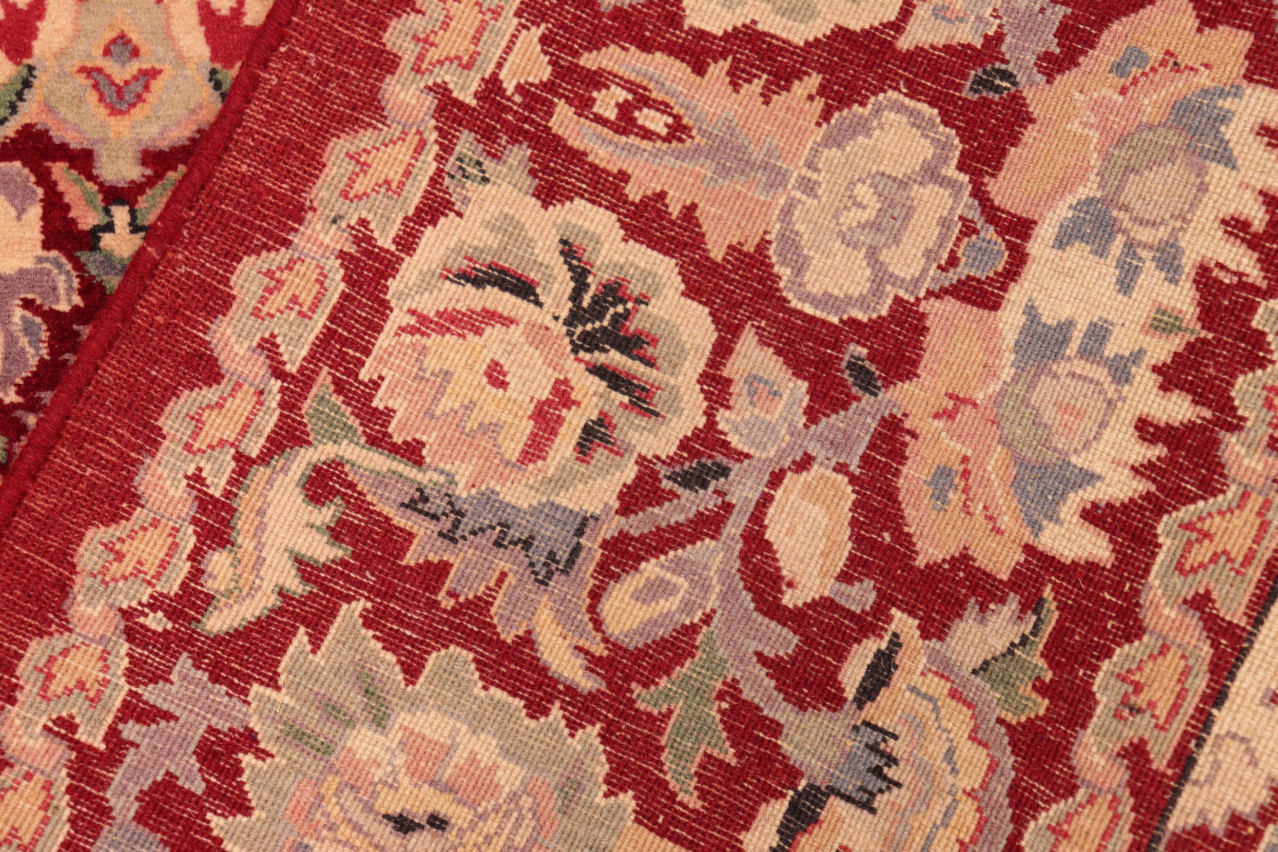 handmade Transitional Doop Red Gold Hand Knotted RECTANGLE 100% WOOL area rug 6x9