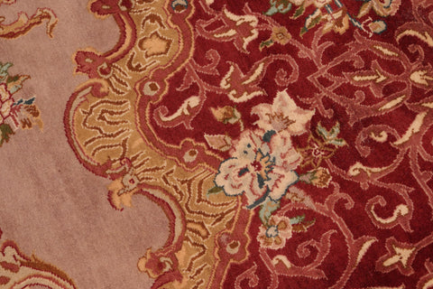 handmade Traditional Eurpien Red Lt. Brown Hand Knotted RECTANGLE 100% WOOL area rug 6x9