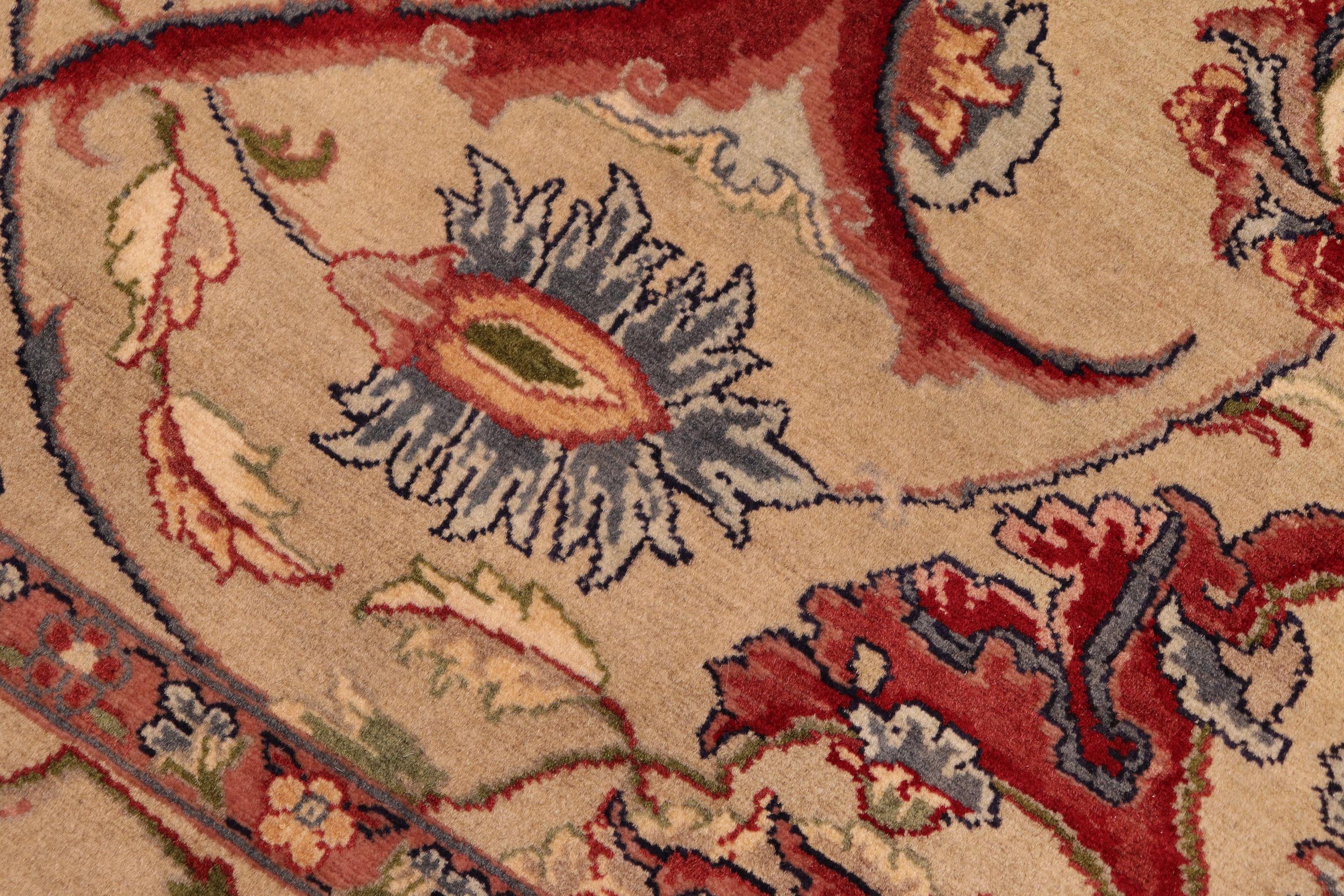 handmade Traditional Hamadan Taupe Red Hand Knotted RECTANGLE 100% WOOL area rug 6x9