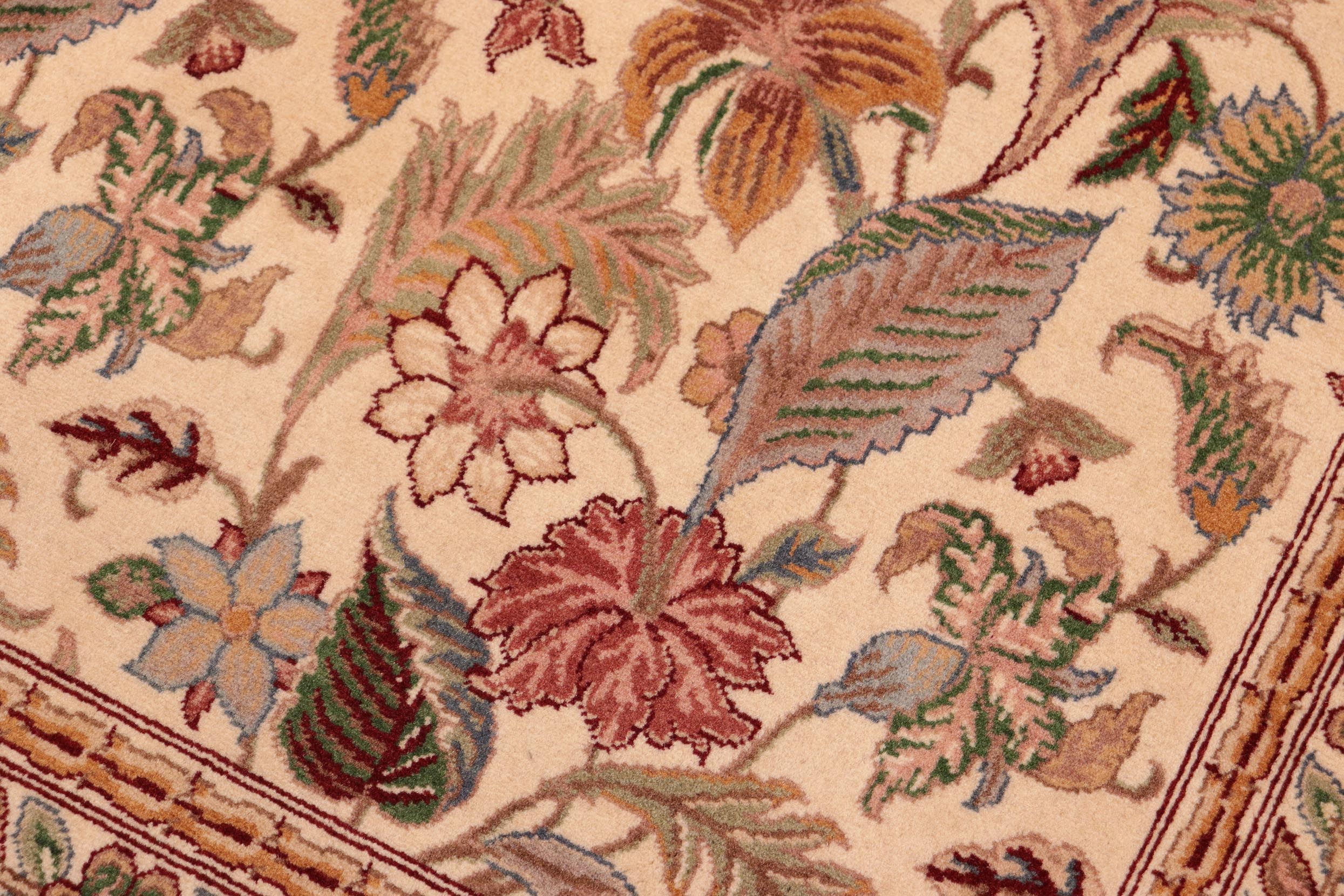 handmade Transitional Gulberg Ivory Pink Hand Knotted RECTANGLE 100% WOOL area rug 6x9