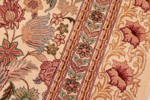 handmade Transitional Gulberg Ivory Pink Hand Knotted RECTANGLE 100% WOOL area rug 6x9