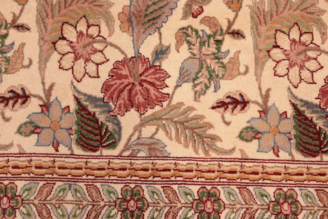 handmade Transitional Gulberg Ivory Pink Hand Knotted RECTANGLE 100% WOOL area rug 6x9