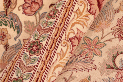 handmade Transitional Gulberg Ivory Pink Hand Knotted RECTANGLE 100% WOOL area rug 6x9