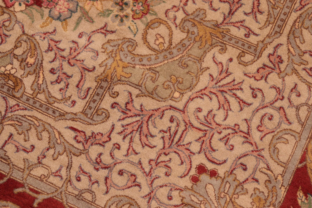handmade Traditional Abusson Rust Taupe Hand Knotted RECTANGLE 100% WOOL area rug 6x10