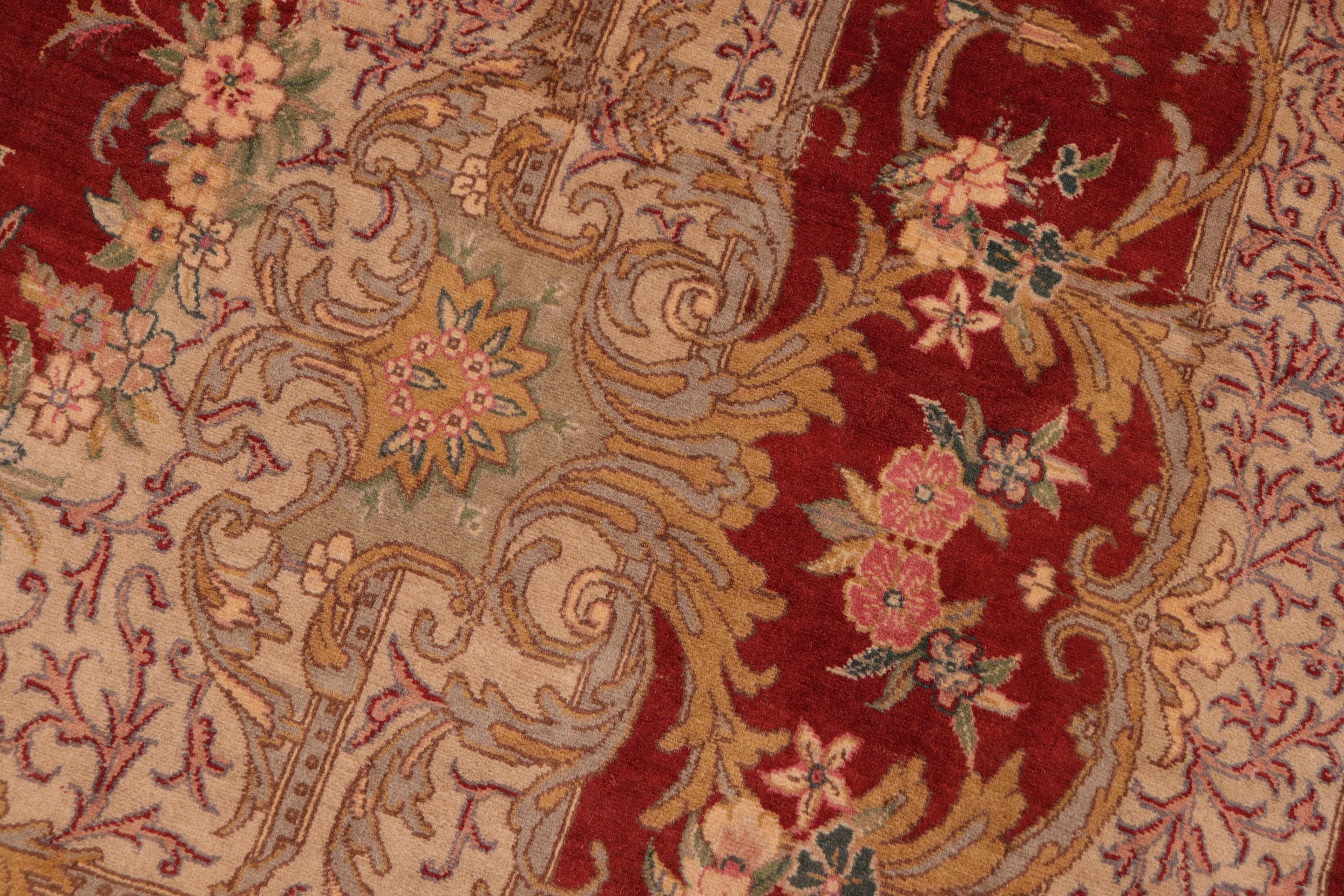 handmade Traditional Abusson Rust Taupe Hand Knotted RECTANGLE 100% WOOL area rug 6x10
