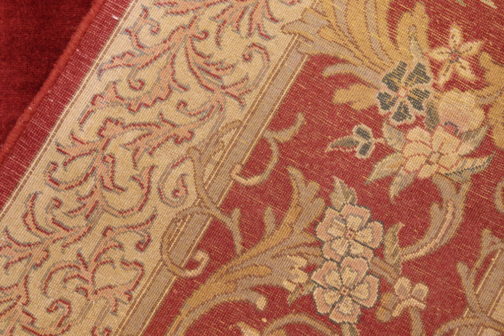 handmade Traditional Abusson Rust Taupe Hand Knotted RECTANGLE 100% WOOL area rug 6x10