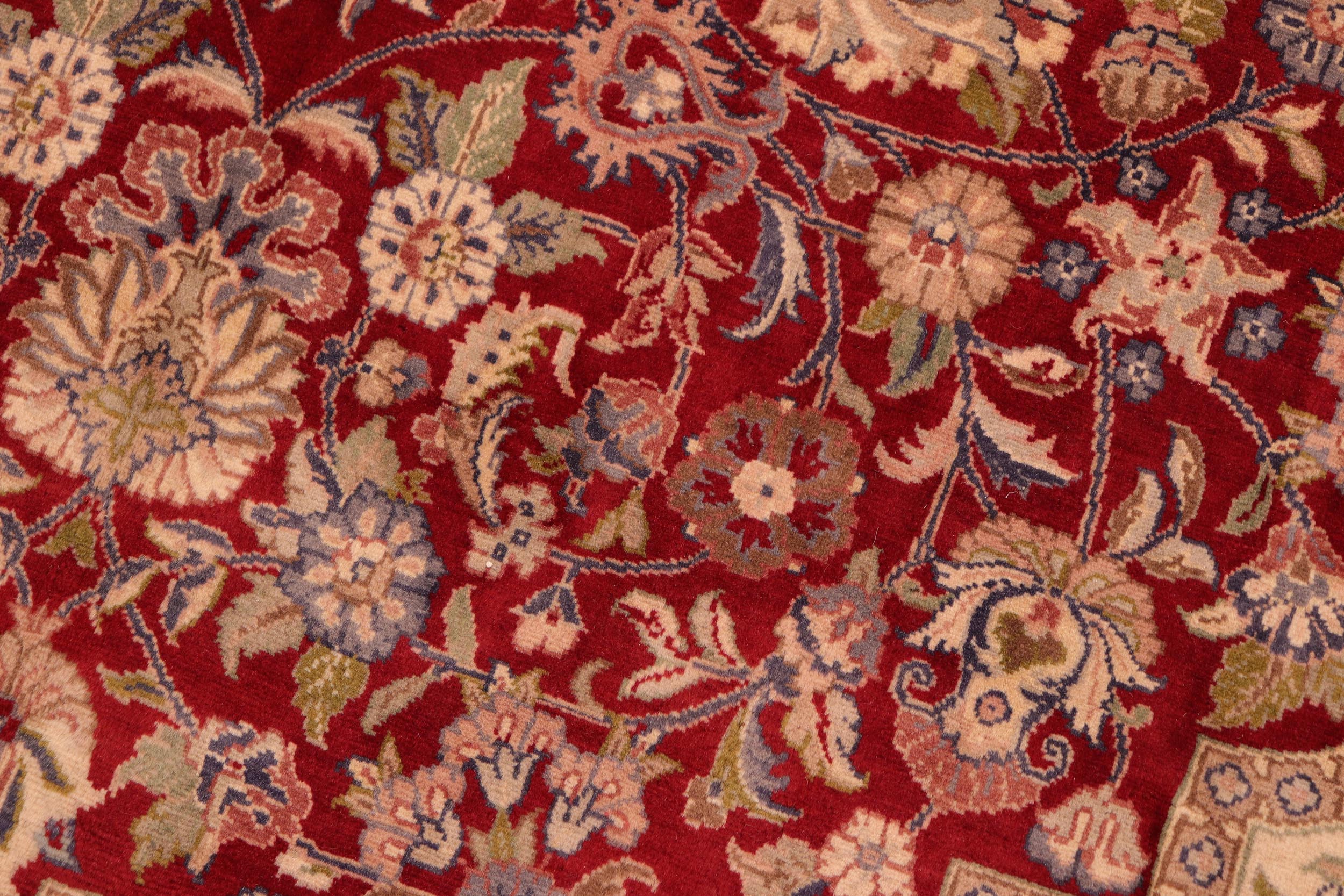 handmade Traditional Hussani Red Blue Hand Knotted RECTANGLE 100% WOOL area rug 6x9