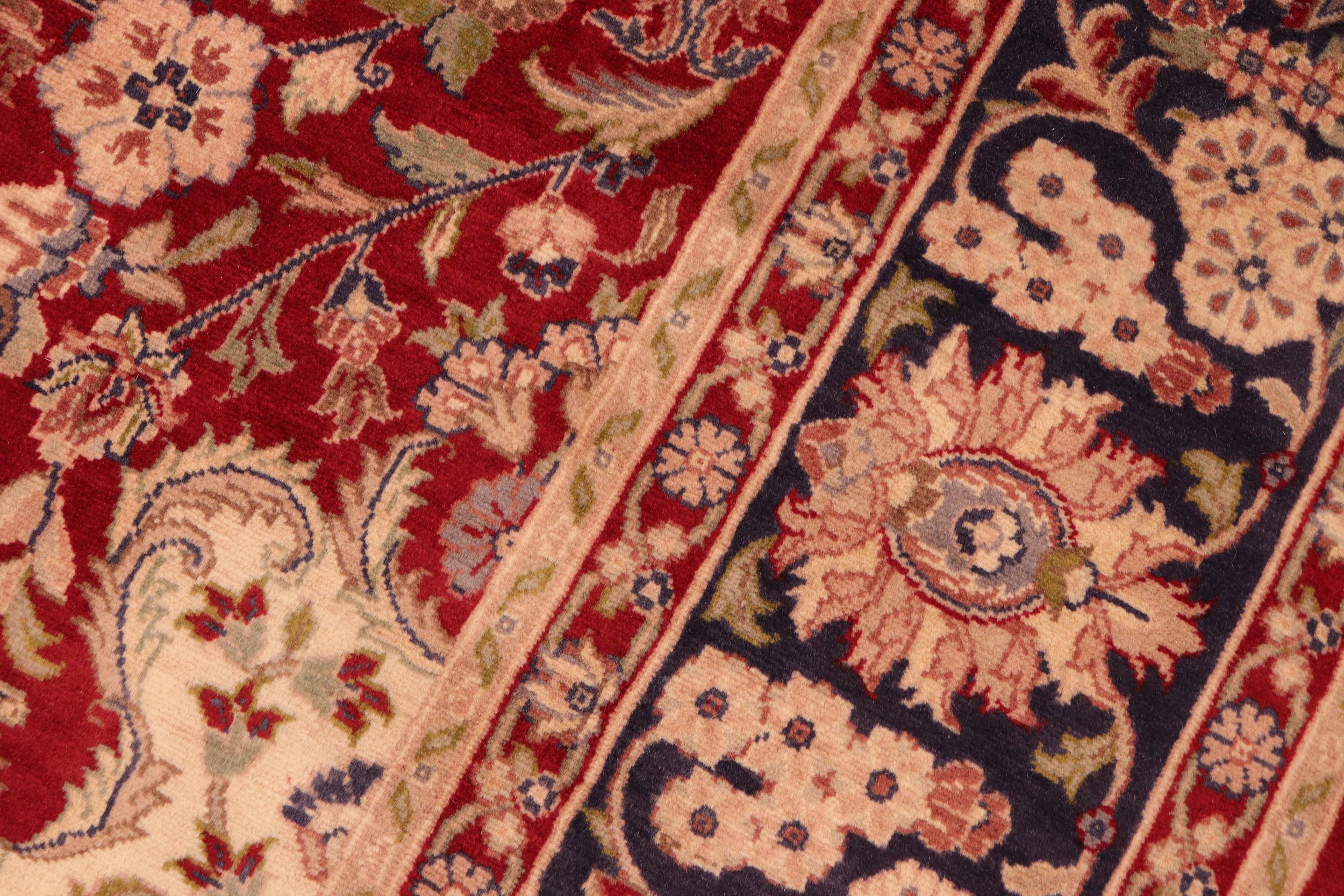 handmade Traditional Hussani Red Blue Hand Knotted RECTANGLE 100% WOOL area rug 6x9