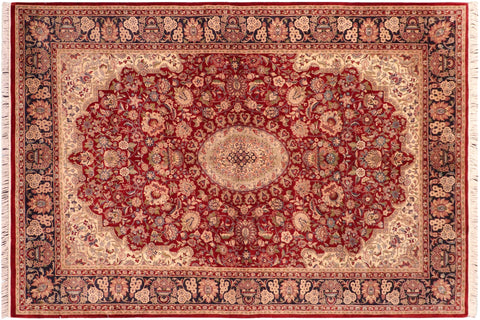 handmade Traditional Hussani Red Blue Hand Knotted RECTANGLE 100% WOOL area rug 6x9
