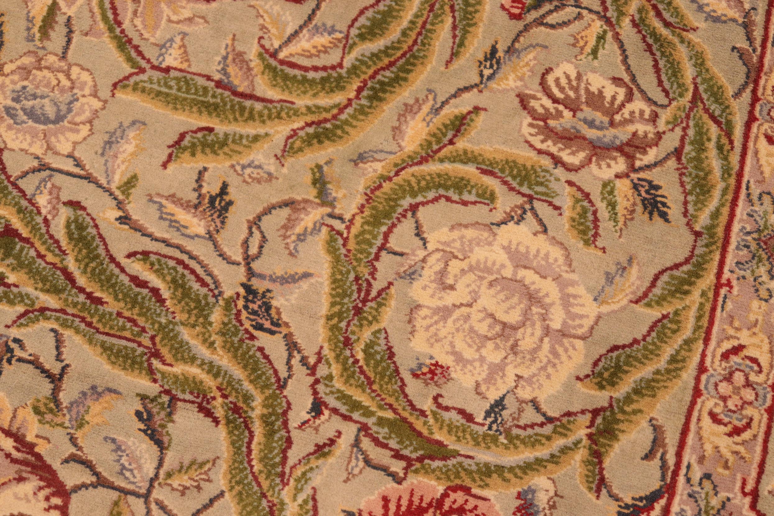 handmade Transitional Marry Gold Green Red Hand Knotted RECTANGLE 100% WOOL area rug 6x9