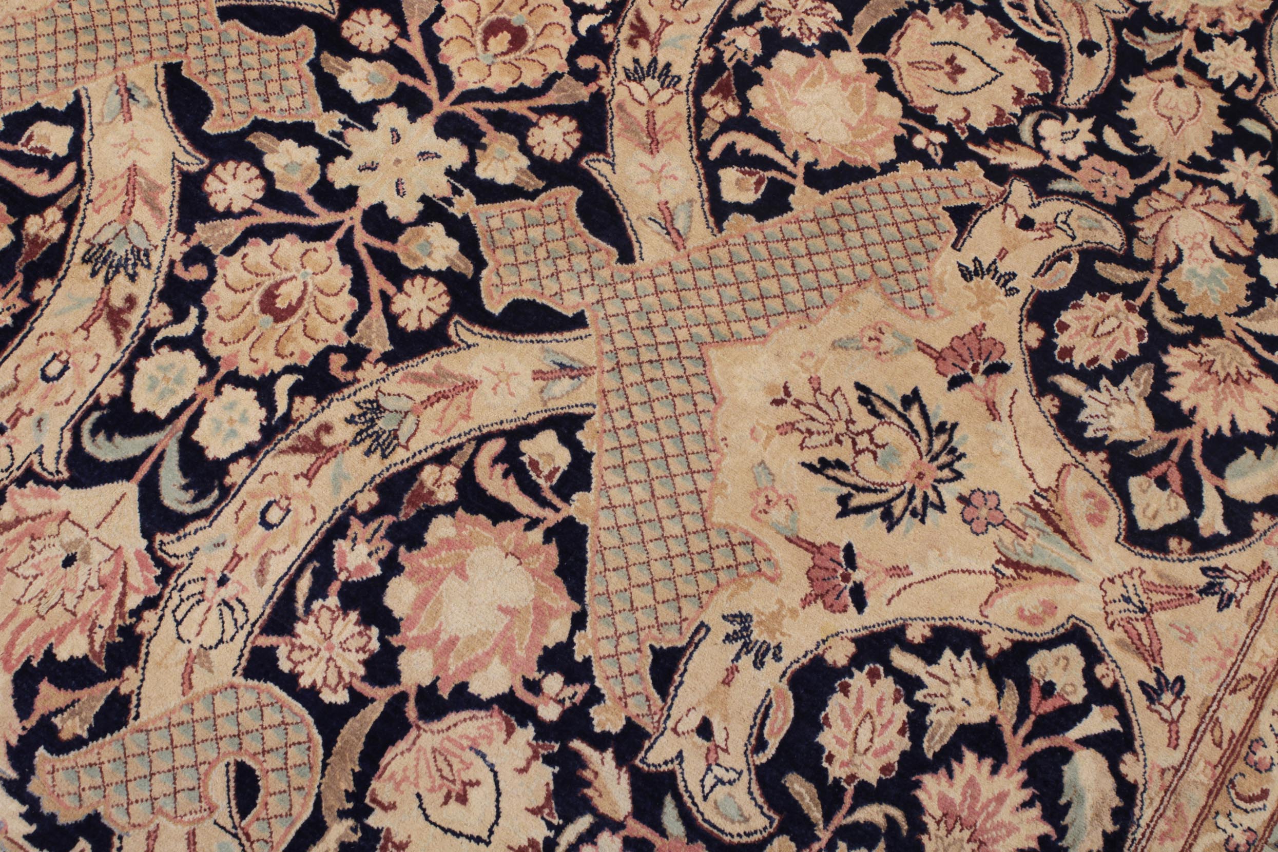 handmade Traditional Agra #2 Blue Lt. Green Hand Knotted RECTANGLE 100% WOOL area rug 6x9