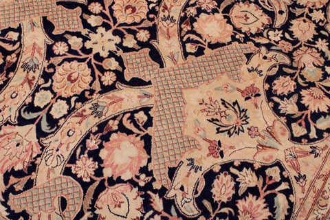 handmade Traditional Agra #2 Blue Lt. Green Hand Knotted RECTANGLE 100% WOOL area rug 6x9