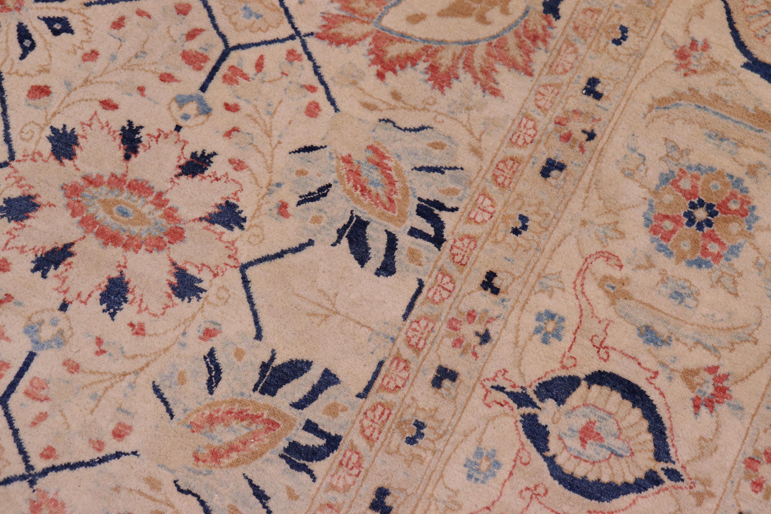 handmade Traditional Tabrizjalil Ivory Ivory Hand Knotted RECTANGLE 100% WOOL area rug 6x9