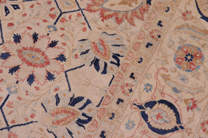 handmade Traditional Tabrizjalil Ivory Ivory Hand Knotted RECTANGLE 100% WOOL area rug 6x9
