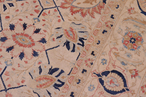 handmade Traditional Tabrizjalil Ivory Ivory Hand Knotted RECTANGLE 100% WOOL area rug 6x9