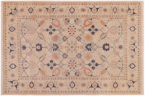 handmade Traditional Tabrizjalil Ivory Ivory Hand Knotted RECTANGLE 100% WOOL area rug 6x9
