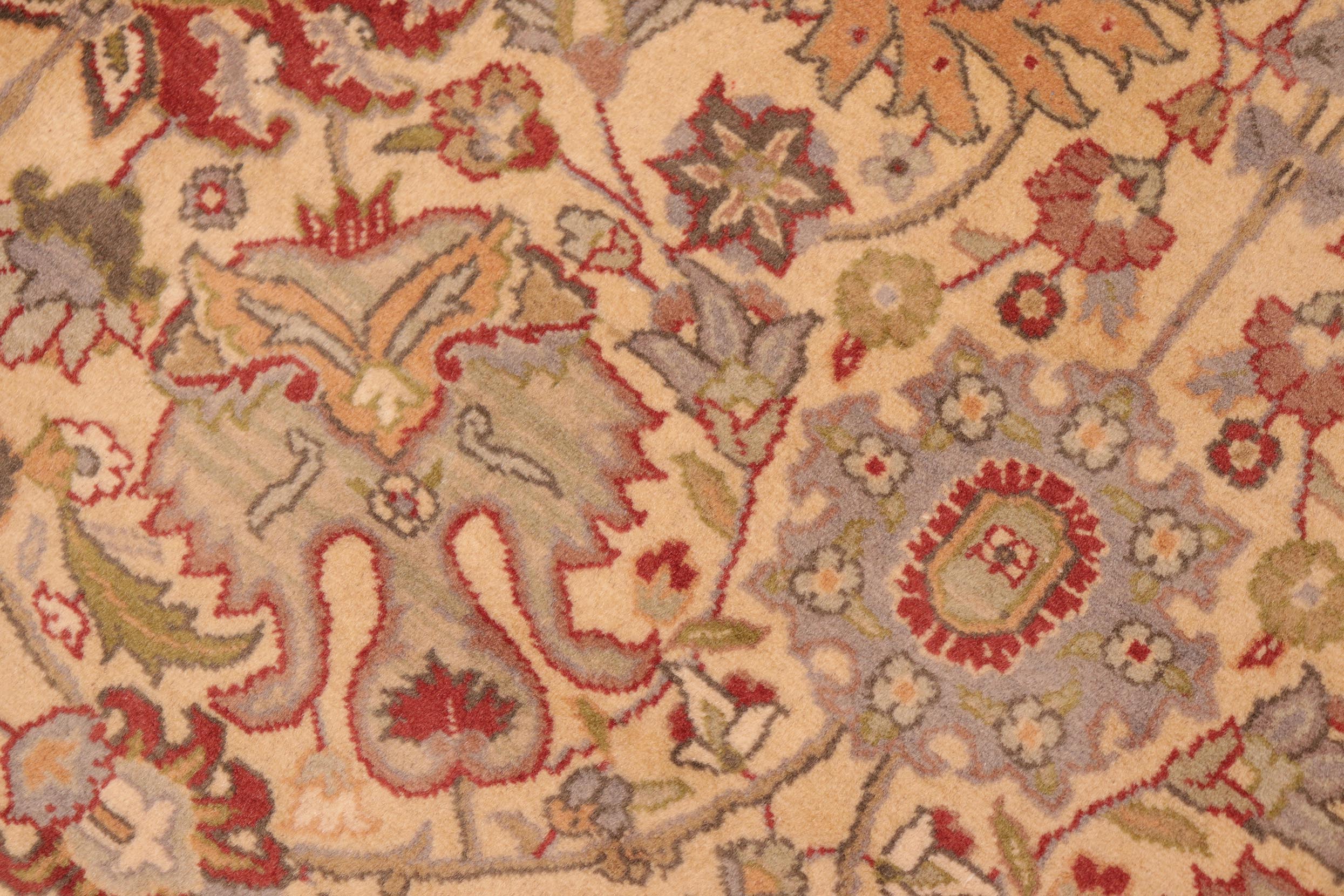 handmade Transitional Tabriz Beige Taupe Hand Knotted RECTANGLE 100% WOOL area rug 6x9