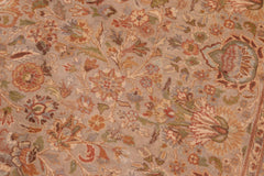handmade Traditional Lahore Taupe Gold Hand Knotted RECTANGLE 100% WOOL area rug 6x9