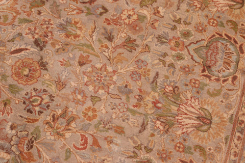 handmade Traditional Lahore Taupe Gold Hand Knotted RECTANGLE 100% WOOL area rug 6x9