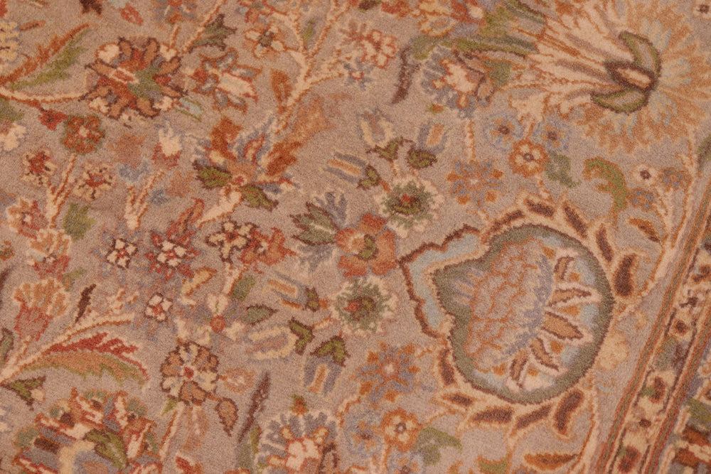 handmade Traditional Lahore Taupe Gold Hand Knotted RECTANGLE 100% WOOL area rug 6x9