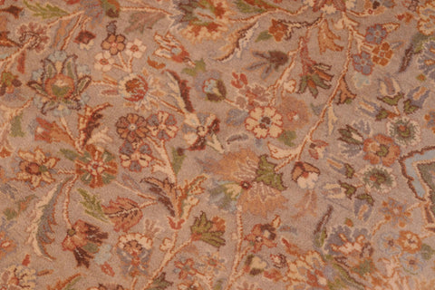 handmade Traditional Lahore Taupe Gold Hand Knotted RECTANGLE 100% WOOL area rug 6x9