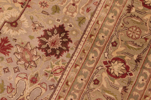 handmade Traditional Tabriz Beige Green Hand Knotted RECTANGLE 100% WOOL area rug 6x9
