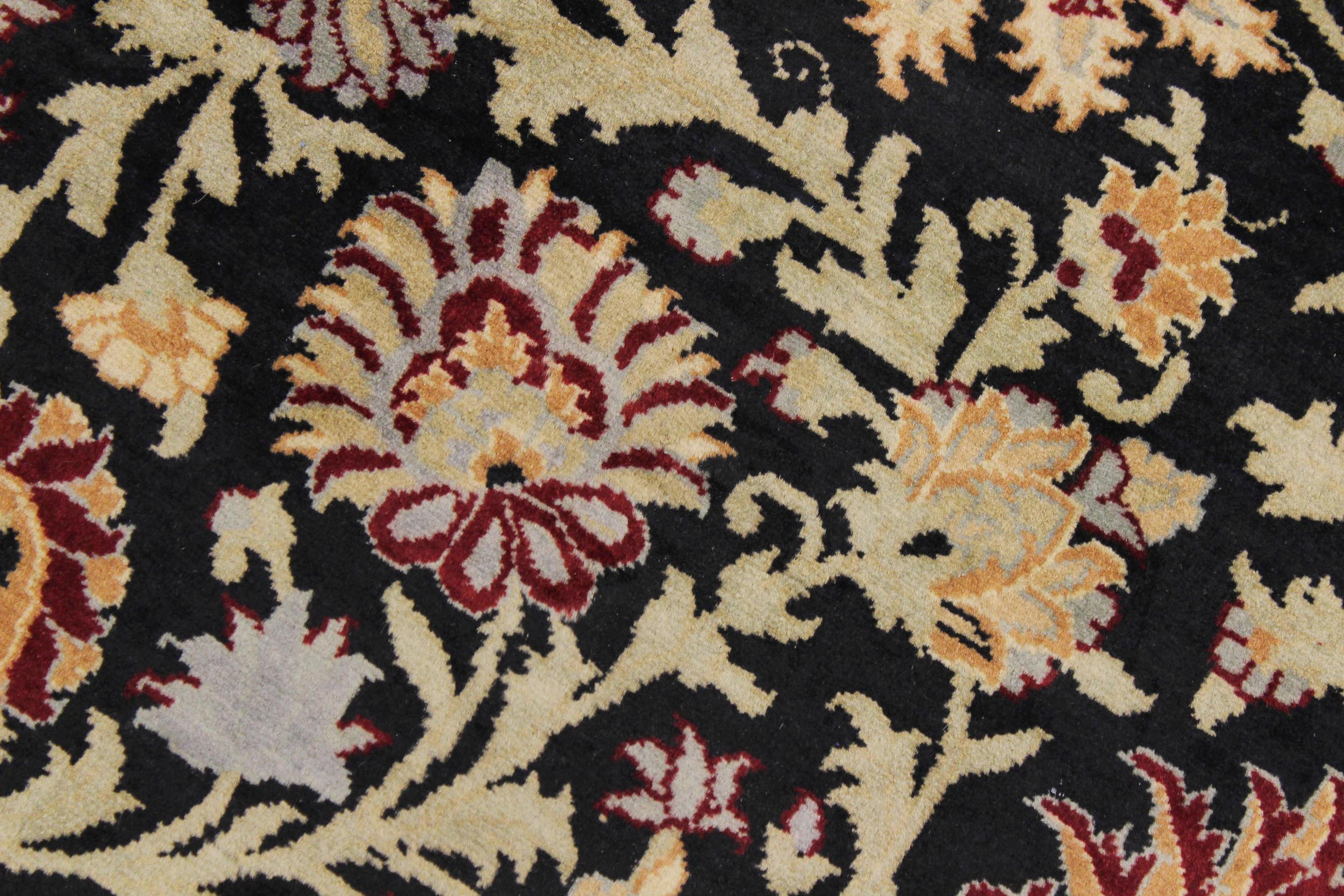 handmade Traditional New Asif Black Green Hand Knotted RECTANGLE 100% WOOL area rug 6x9