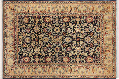 handmade Traditional New Asif Black Green Hand Knotted RECTANGLE 100% WOOL area rug 6x9