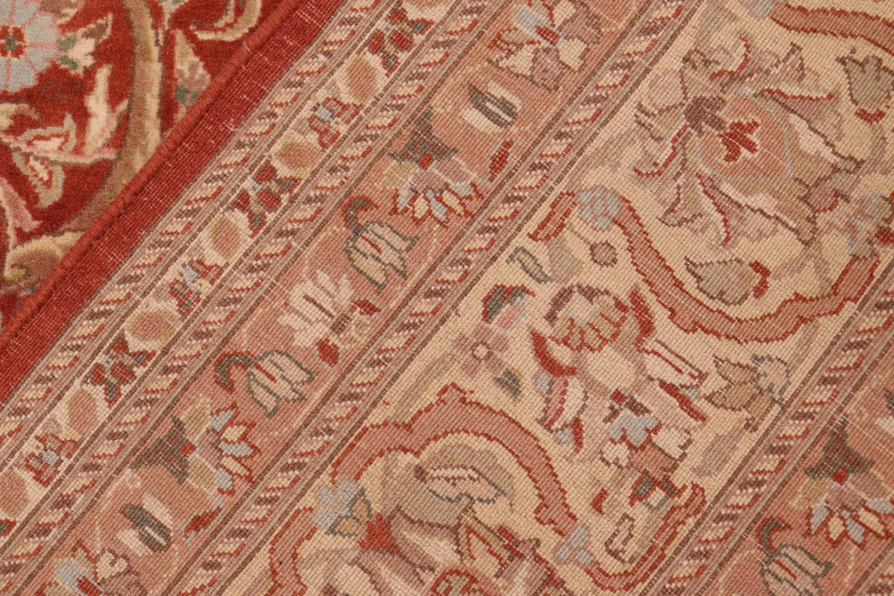 handmade Traditional Lahore Rust Beige Hand Knotted RECTANGLE 100% WOOL area rug 6x9