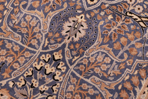 handmade Transitional Tabriz Blue Beige Hand Knotted RECTANGLE 100% WOOL area rug 6x9