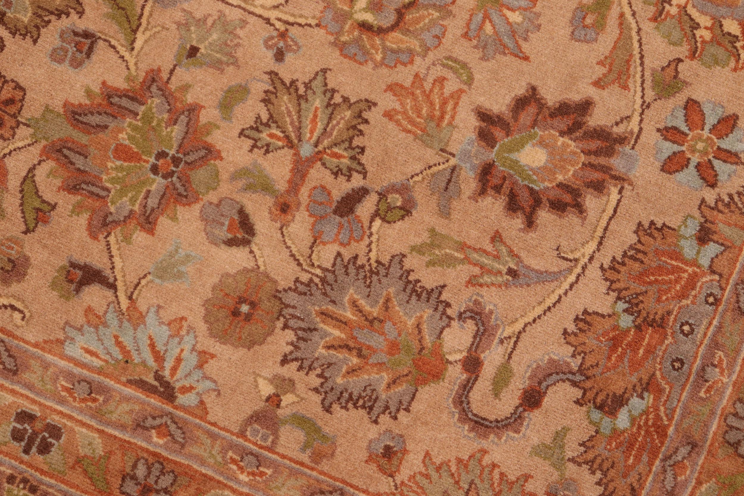 handmade Traditional Mehal Taupe Green Hand Knotted RECTANGLE 100% WOOL area rug 6x9