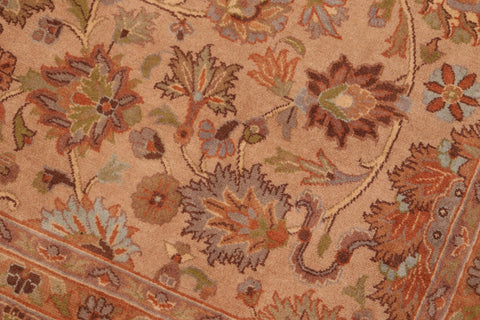 handmade Traditional Mehal Taupe Green Hand Knotted RECTANGLE 100% WOOL area rug 6x9