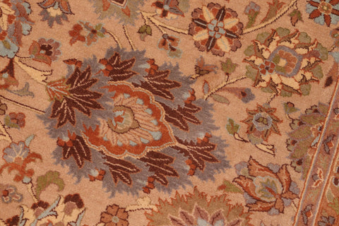 handmade Traditional Mehal Taupe Green Hand Knotted RECTANGLE 100% WOOL area rug 6x9