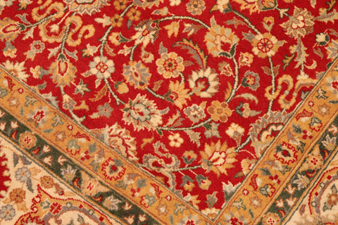 handmade Transitional Lahore Red Beige Hand Knotted RECTANGLE 100% WOOL area rug 6x9