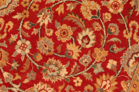 handmade Transitional Lahore Red Beige Hand Knotted RECTANGLE 100% WOOL area rug 6x9