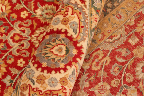 handmade Transitional Lahore Red Beige Hand Knotted RECTANGLE 100% WOOL area rug 6x9