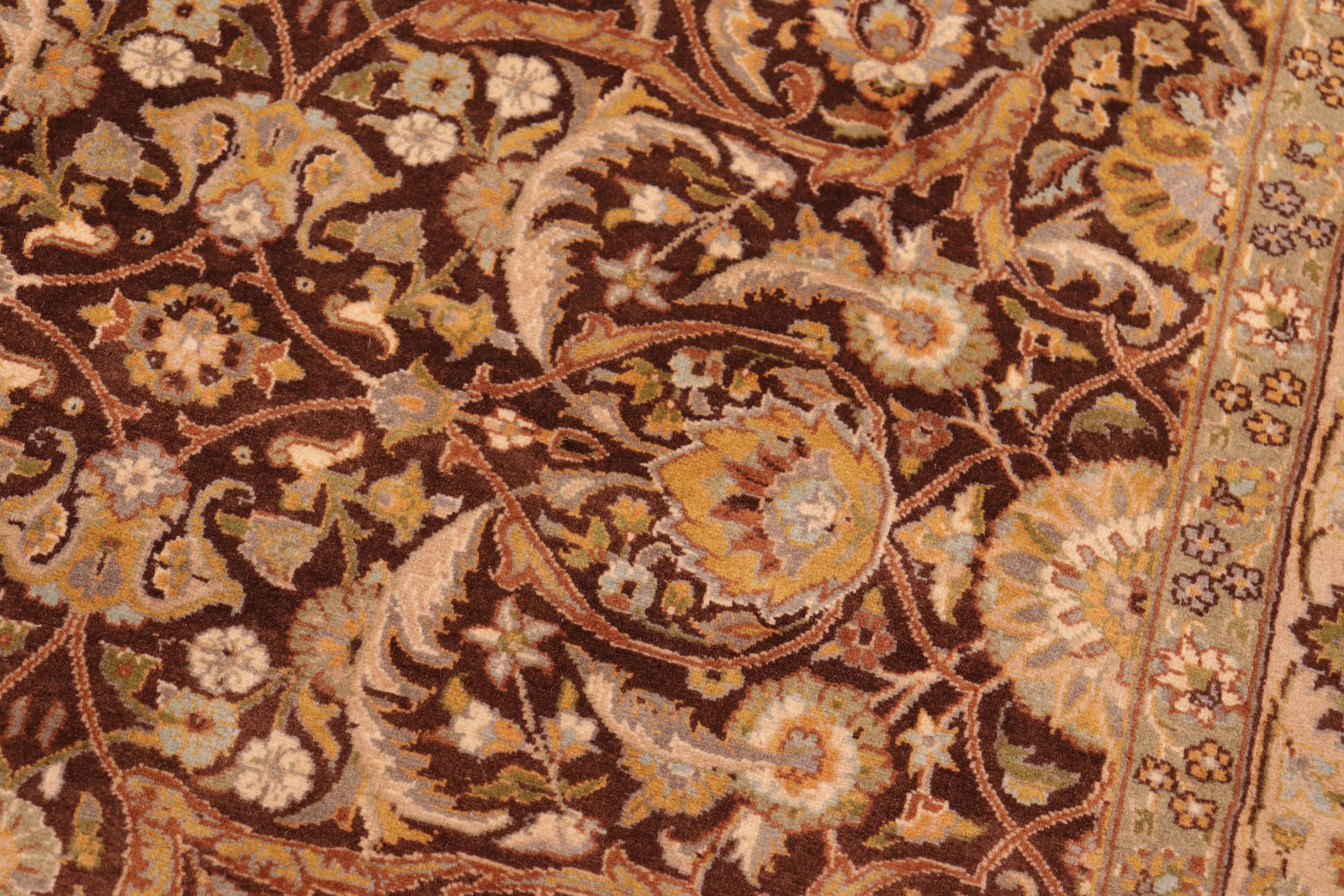 handmade Transitional Regular Brown Taupe Hand Knotted RECTANGLE 100% WOOL area rug 6x9